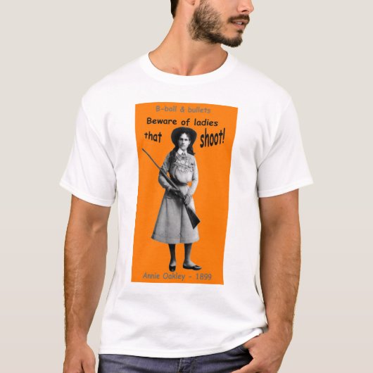 Pas op voor dames die schieten t-shirt (Voorkant)