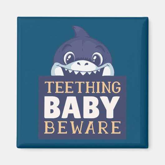 Pas op voor de Baby van het Teething Shark Magneet (Voorkant)