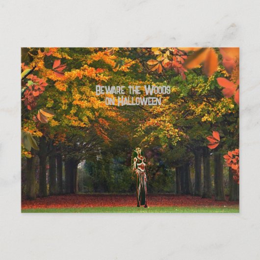 Pas op voor de bossen op Halloween vampierheks Feestdagenkaart (Voorkant)