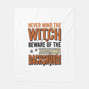 Pas Op Voor De Dachshund Halloween Heks Shirt_1 Fleece Deken