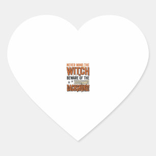 Pas Op Voor De Dachshund Halloween Heks Shirt_1 Hart Sticker