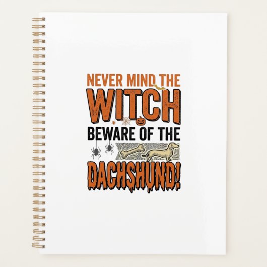 Pas Op Voor De Dachshund Halloween Heks Shirt_1 Planner (Voorkant)