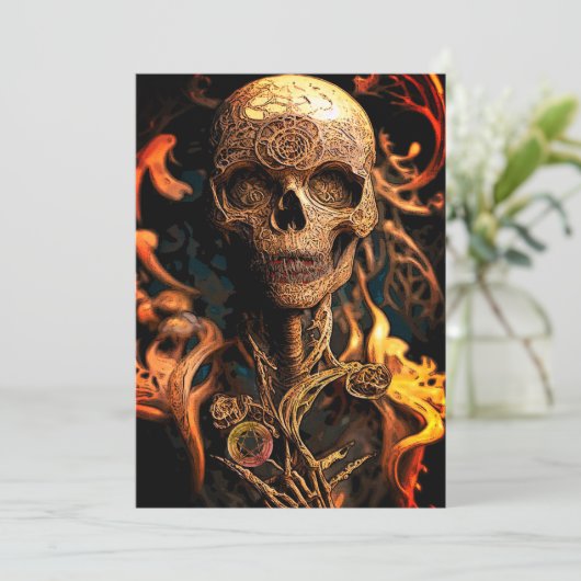 Pas op voor de Dode Halloween Kaart (Staand voorkant)