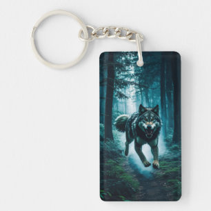 Pas op voor de Full Moon Halloween Acryl Sleutelha Sleutelhanger