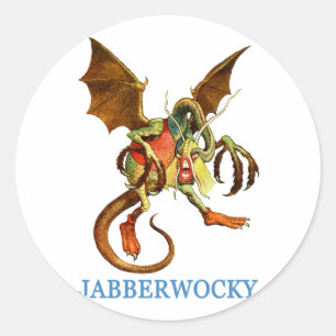 PAS OP VOOR DE GEVREESDE JABBERWOCKY RONDE STICKER