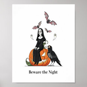 Pas op voor de griezelige non in de nacht poster