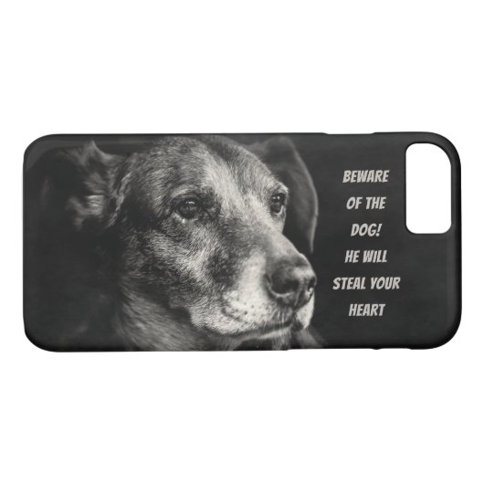 Pas op voor de hond, aangepaste petfoto Case-Mate iPhone case (Achterkant (Horizontaal))