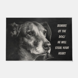 Pas op voor de hond, aangepaste petfoto deurmat