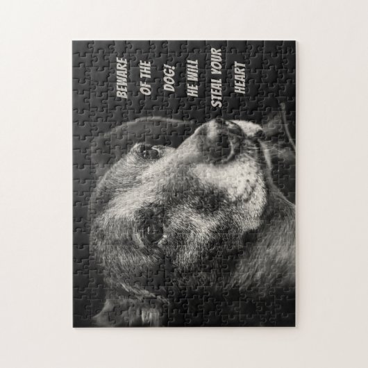 Pas op voor de hond, aangepaste petfoto legpuzzel (Verticaal)
