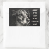 Pas op voor de hond, aangepaste petfoto rechthoekige sticker (Tas)