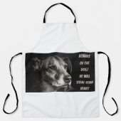 Pas op voor de hond, aangepaste petfoto schort (Voorkant)