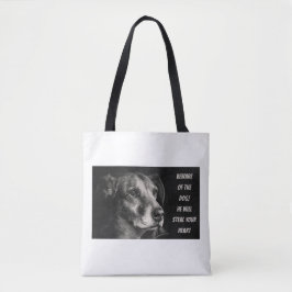 Pas op voor de hond, aangepaste petfoto tote bag