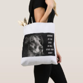 Pas op voor de hond, aangepaste petfoto tote bag (Dichtbij)