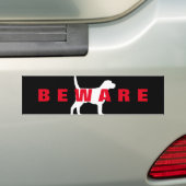 PAS OP VOOR DE HOND GLANZENDE STICKER (Op auto)