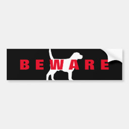 PAS OP VOOR DE HOND GLANZENDE STICKER
