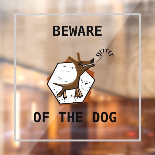 Pas op voor de hond raamsticker (Vel 2)