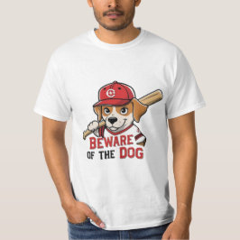 Pas op voor de hond - Speels honkbalhondenontwerp T-shirt