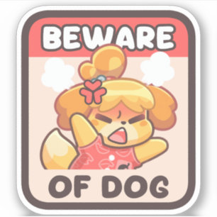 Pas op voor de hond - Sticker