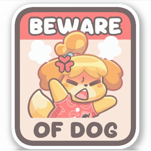 Pas op voor de hond - Sticker (Voorkant)