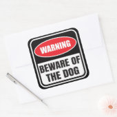 Pas op voor de hondenwaarschuwing vierkante sticker (Envelop)