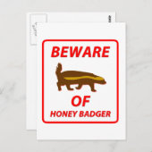 Pas op voor de honingbadger briefkaart (Voorkant / Achterkant)
