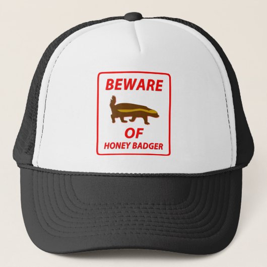 Pas op voor de honingbadger trucker pet (Voorkant)