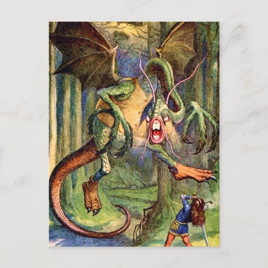 Pas op voor de Jabberwock, mijn zoon! De kaken die Briefkaart (Voorkant)