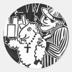 Pas op voor de kapitalisten in Sheep's Clothing Ronde Sticker