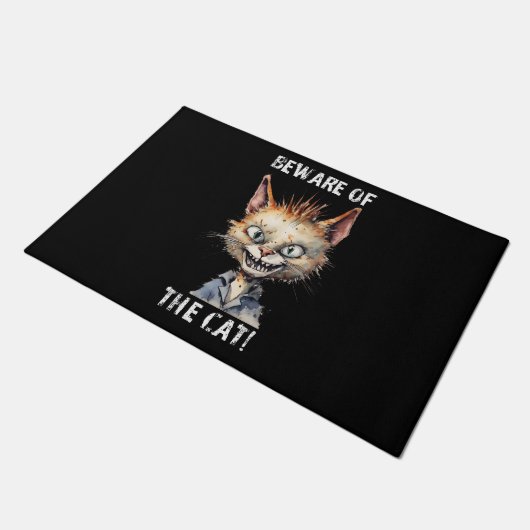 Pas op voor de kattendeurmat deurmat (Schuin)