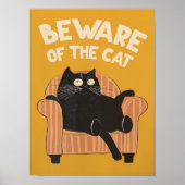 Pas op voor de kattenprint Grappige katposter Afdr Poster (Voorkant)