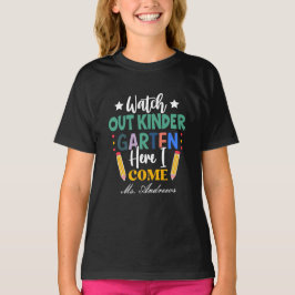 Pas op voor de kleuterschool, hier kom ik! Leuke K T-shirt