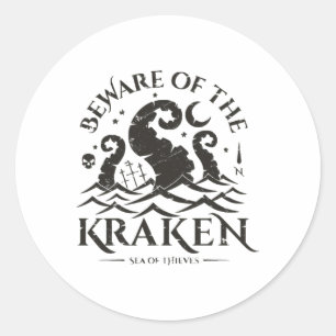 Pas op voor de Kraken Ronde Sticker