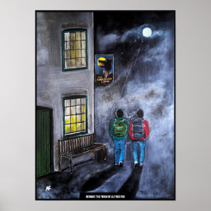 Pas op voor de Maan Schilderij van Alfred Fox Poster