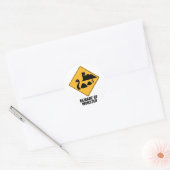 Pas op voor de Monster Ronde Sticker (Envelop)