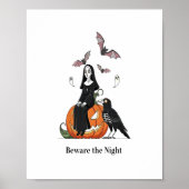 Pas op voor de Night Spooky Nun Poster (Voorkant)