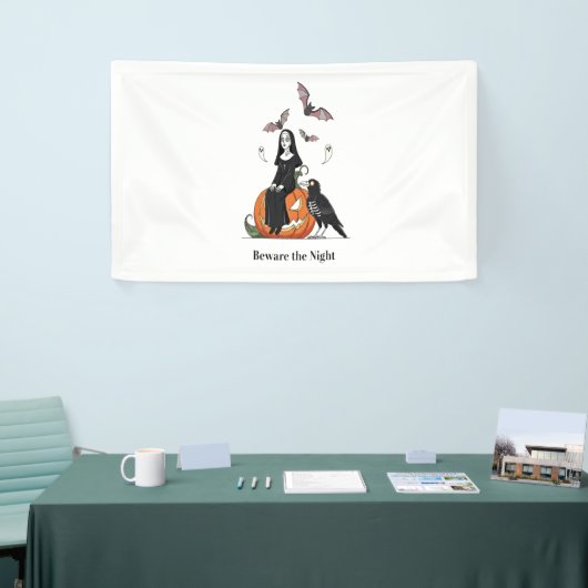 Pas op voor de Night Spooky Nun Spandoek (Beurs)