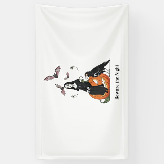 Pas op voor de Night Spooky Nun Spandoek (Verticaal)