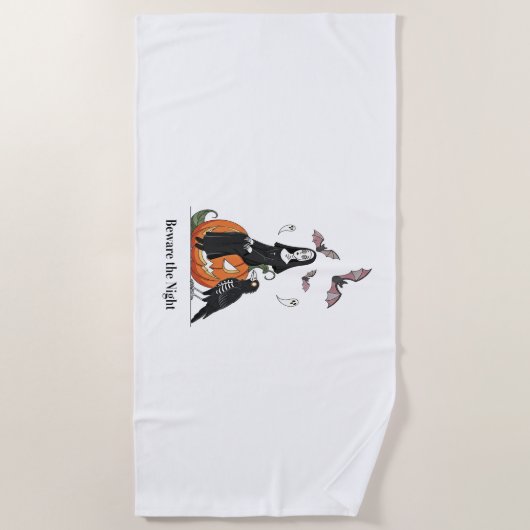 Pas op voor de Night Spooky Nun Strandlaken (Voorkant)