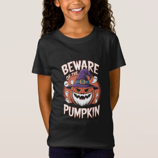 Pas op voor de pompoen Halloween T-shirt (Voorkant)