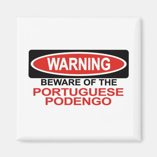 Pas op voor de Portugese podengo Magneet (Voorkant)