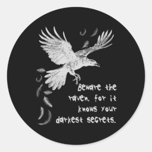 Pas op voor de Raven Halloween kostuum Trick or tr Ronde Sticker