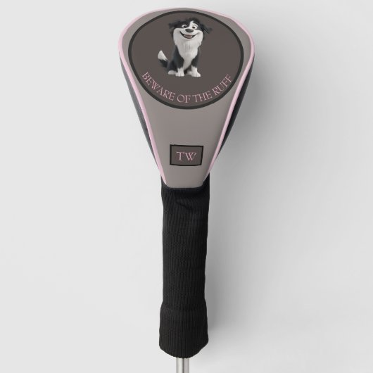 Pas op voor de Ruwharige Golf Head Cover (Voorkant)