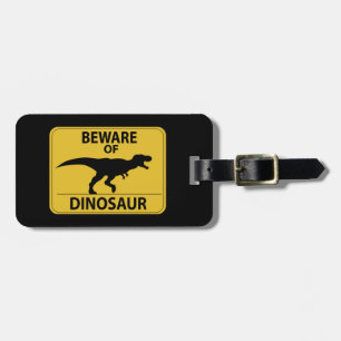 Pas op voor Dinosaur Bagagelabel