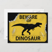 Pas op voor Dinosaur (beschadigd) Briefkaart (Voorkant / Achterkant)