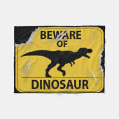 Pas op voor Dinosaur (beschadigd) Fleece Deken (Voorkant (Horizontaal))