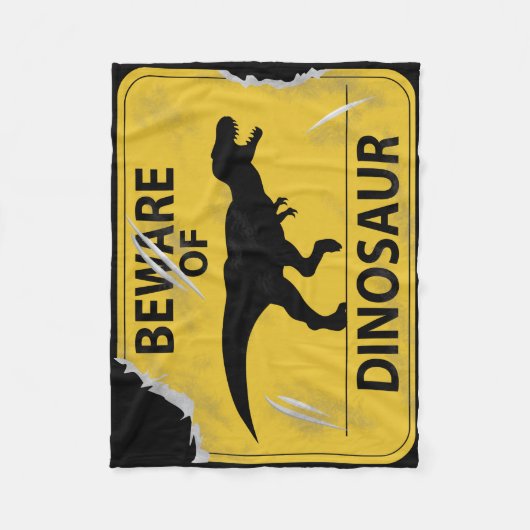 Pas op voor Dinosaur (beschadigd) Fleece Deken (Voorkant)