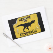 Pas op voor Dinosaur (beschadigd) Rechthoekige Sticker (Envelop)