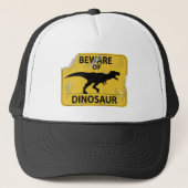 Pas op voor Dinosaur (beschadigd) Trucker Pet (Voorkant)