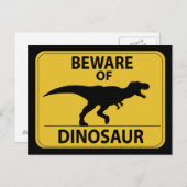 Pas op voor Dinosaur Briefkaart (Voorkant / Achterkant)