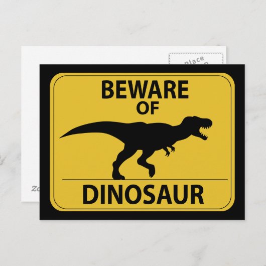 Pas op voor Dinosaur Briefkaart (Voorkant / Achterkant)